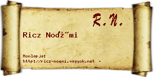 Ricz Noémi névjegykártya